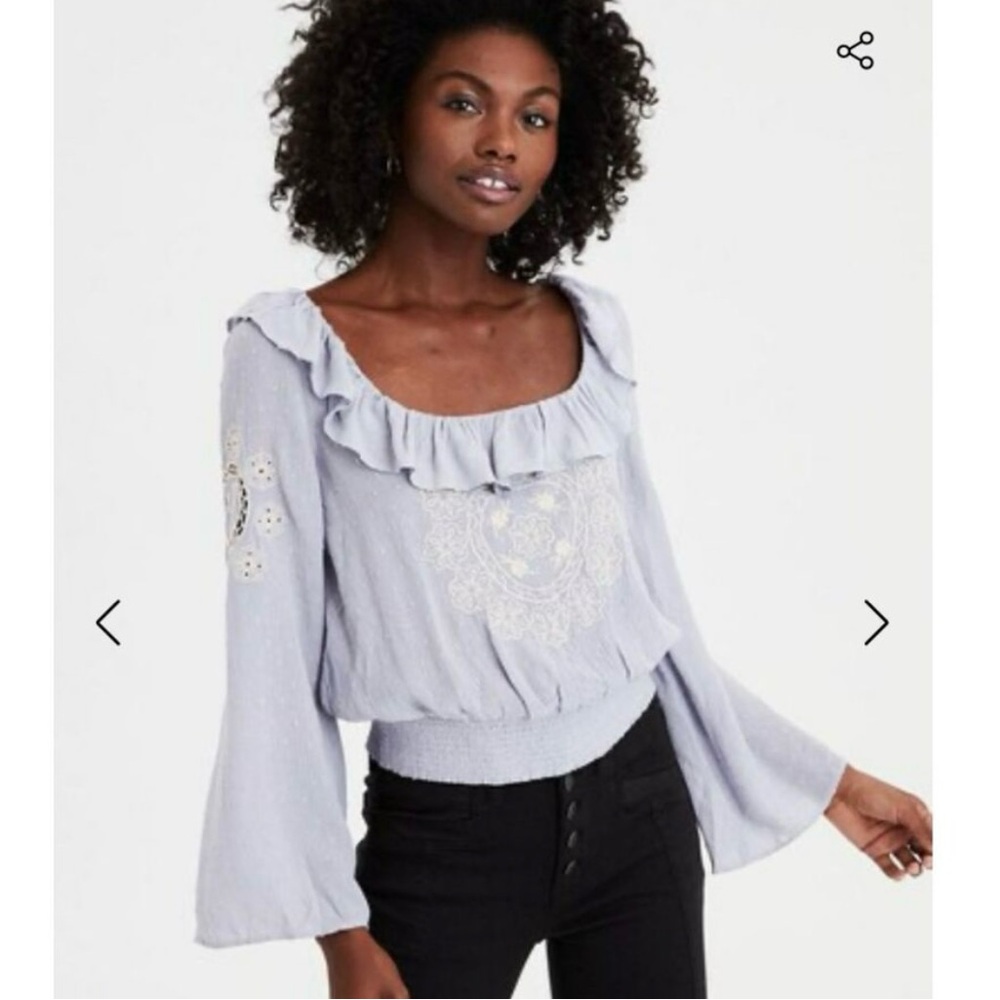 American Eagle Peasant Top XS Boho Cottage Core Prairie Fairy Faire